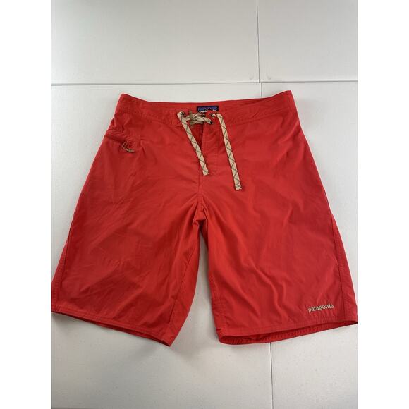 Patagonia Stretch WaveFarer Men's Red/Orange Board Shorts Size 33 - Picture 1 of 10